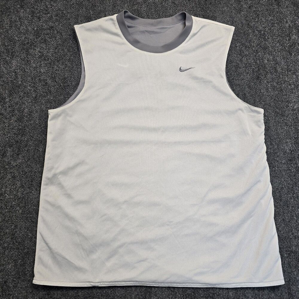 Vintage Nike Y2K Reversible Swoosh Jersey Tank Top Muscle T-Shirt Mesn Sz XL